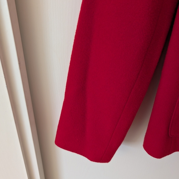 Vintage Harve Benard Womens 10 Wool Blend Red Jacket Classic Office Preppy - Picture 4 of 7